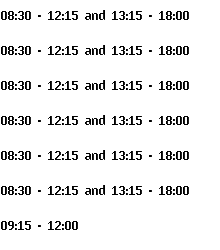 Baticentre Dergneau Frasnes lez Anvaing Opening hours and times